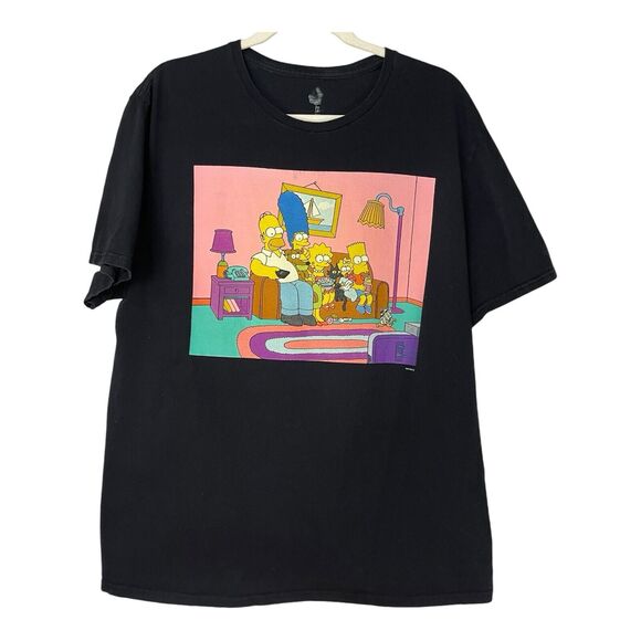 The Simpsons Family TV Time Men’s Size XL Black Short Sleeve Graphic Tee - Picture 7 of 7